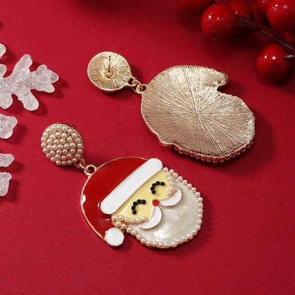 Wholesale Alloy Ushaped Cartoon Characters Christmas Theme Earrings For Women