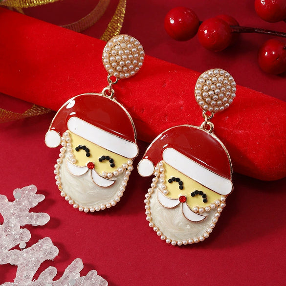 Wholesale Alloy Ushaped Cartoon Characters Christmas Theme Earrings For Women