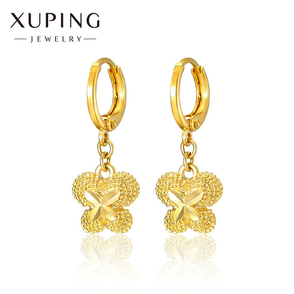 Wholesale Alloy Vintage Geometric Fourleaf Clover Earrings Electroplated For Women