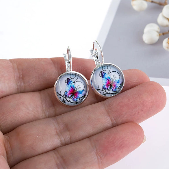 Wholesale Alloy Vintage Geometric Gem Pendant Earrings With Electroplating