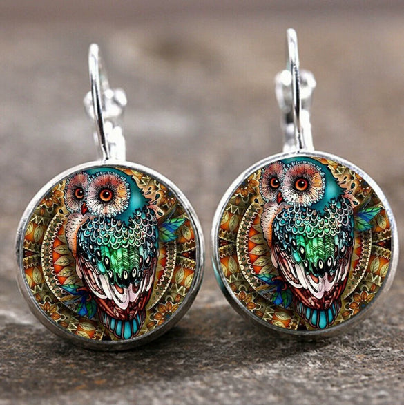 Wholesale Alloy Vintage Geometric Gem Pendant Earrings With Electroplating