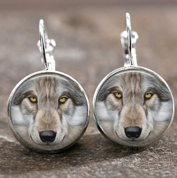 Wholesale Alloy Vintage Geometric Gem Pendant Earrings With Electroplating