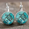 Wholesale Alloy Vintage Geometric Gem Pendant Earrings With Electroplating