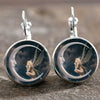 Wholesale Alloy Vintage Geometric Gem Pendant Earrings With Electroplating