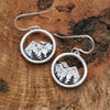 Wholesale Alloy Vintage Three Dimensional Round Hollow Mountain Geometric Pendant Earrings For Women With Electroplating Treatment