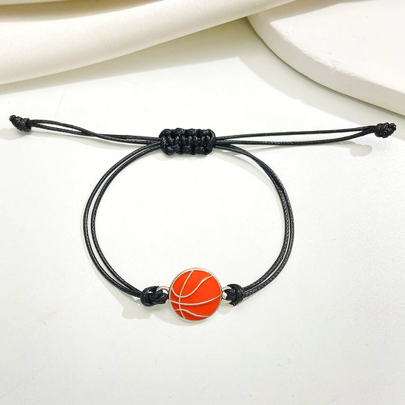 Wholesale Alloy Wax Line Bracelet Geometric Style Electroplated For Sports Fans Unisex