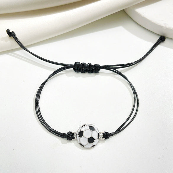 Wholesale Alloy Wax Line Bracelet Geometric Style Electroplated For Sports Fans Unisex