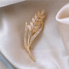 Wholesale Alloy Wheat Ear Leaves Natural Style Electroplated Women's Brooch For Coat Sweater