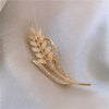 Wholesale Alloy Wheat Ear Leaves Natural Style Electroplated Women's Brooch For Coat Sweater