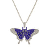 Wholesale Alloy Women's Animalpatterned Diamondinlaid Cuban Butterfly Retro Stylish Exaggerated Pendant Necklace Hiphop Accessories
