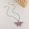 Wholesale Alloy Women's Animalpatterned Diamondinlaid Cuban Butterfly Retro Stylish Exaggerated Pendant Necklace Hiphop Accessories