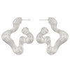 Wholesale Alloy Women's Asymmetric Heartshaped Liquid Lava Earrings With Geometric Pattern And Electroplating