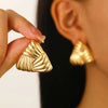 Wholesale Alloy Women's Asymmetric Heartshaped Liquid Lava Earrings With Geometric Pattern And Electroplating