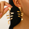 Wholesale Alloy Women's Asymmetric Heartshaped Liquid Lava Earrings With Geometric Pattern And Electroplating