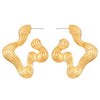 Wholesale Alloy Women's Asymmetric Heartshaped Liquid Lava Earrings With Geometric Pattern And Electroplating