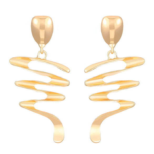 Wholesale Alloy Women's Asymmetric Heartshaped Liquid Lava Earrings With Geometric Pattern And Electroplating
