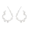 Wholesale Alloy Women's Asymmetric Heartshaped Liquid Lava Earrings With Geometric Pattern And Electroplating