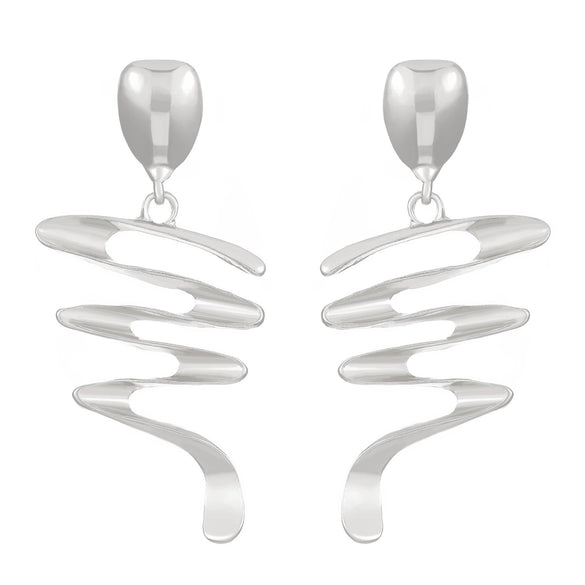 Wholesale Alloy Women's Asymmetric Heartshaped Liquid Lava Earrings With Geometric Pattern And Electroplating