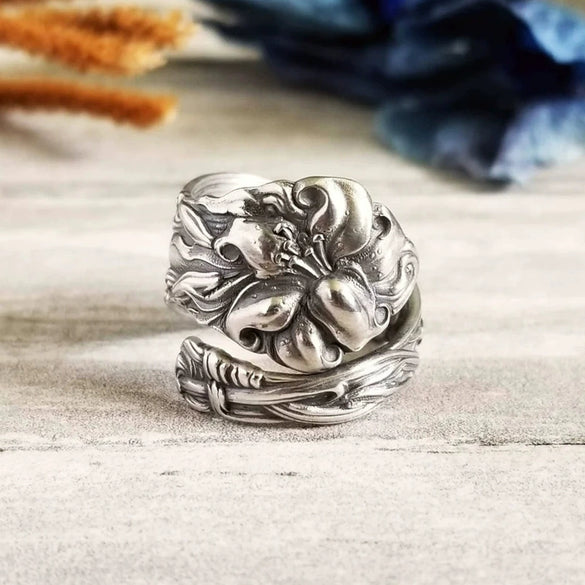 Wholesale Alloy Women's Distressed Flower Ring