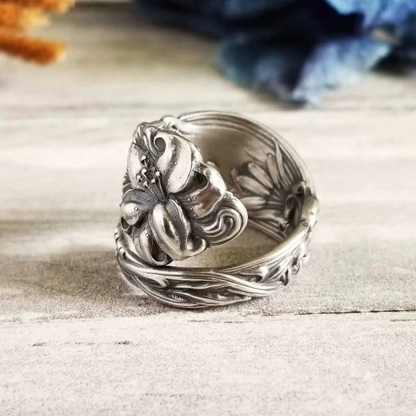 Wholesale Alloy Women's Distressed Flower Ring