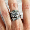 Wholesale Alloy Women's Distressed Flower Ring