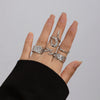Wholesale Alloy Women's Geometric Retro Metal Ring With Electroplating And Irregular Smooth Opening Design