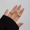 Wholesale Alloy Women's Geometric Retro Metal Ring With Electroplating And Irregular Smooth Opening Design