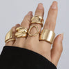 Wholesale Alloy Women's Geometric Retro Metal Ring With Electroplating And Irregular Smooth Opening Design