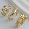 Wholesale Alloy Women's Geometric Retro Metal Ring With Electroplating And Irregular Smooth Opening Design
