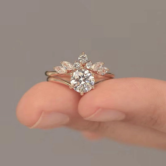 Wholesale Alloy Women's Geometric Ring Rose Gold Electroplated Fashion Jewelry