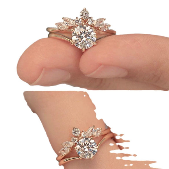 Wholesale Alloy Women's Geometric Ring Rose Gold Electroplated Fashion Jewelry