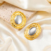 Wholesale Alloy Women's Geometric Round Electroplated Earrings In Gold And Silver Color Matching