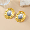 Wholesale Alloy Women's Geometric Round Electroplated Earrings In Gold And Silver Color Matching