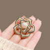 Wholesale Alloy Women's Natural Flower Style Hollow Design Electroplated Camellia Brooch