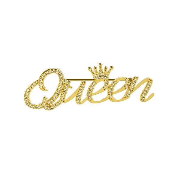 Wholesale Alloy Women's Natural Style Letter Brooch With Electroplating