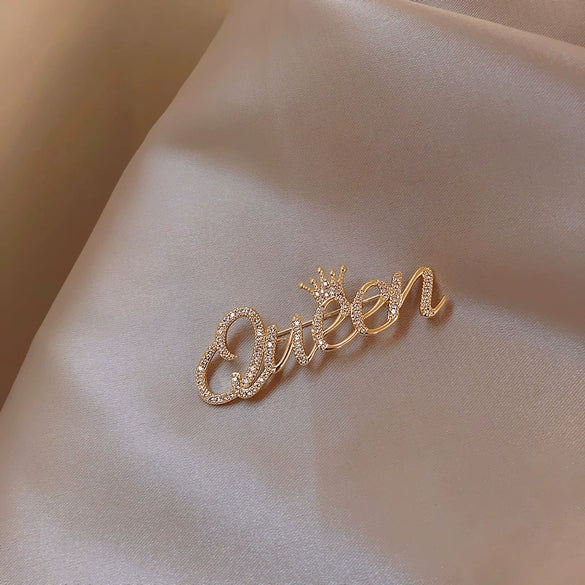Wholesale Alloy Women's Natural Style Letter Brooch With Electroplating