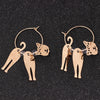 Wholesale Alloy Women's Simple Fashion Hollow Animal Cat Electroplated Earrings