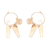 Wholesale Alloy Women's Simple Fashion Hollow Animal Cat Electroplated Earrings