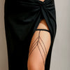 Wholesale Alloy Women's Simple Geometric Star Rhinestone Tassel Leg Ring Body Chain Thigh Chain