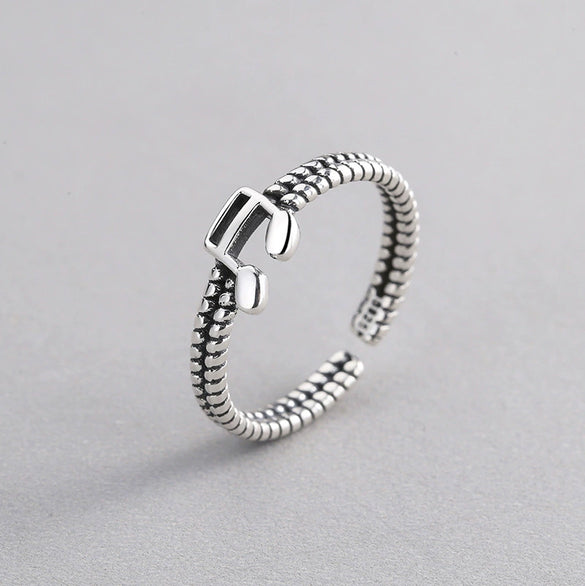 Wholesale Alloy Woven Adjustable Opening Ring With Geometric Pattern Electroplating For Women Retro Style