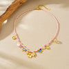 Wholesale Ancient Style Insect Bow Tie Stainless Steel Gold Electroplated Pendant Necklace For Women