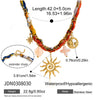 Wholesale Ancient Style Orange Printed Headscarf With Stainless Steel Electroplated Sun And Moon Pendant Jewelry For Women