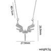 Wholesale Angel Wings Necklace With Micro Inlaid Colored Diamond Titanium Steel Animal Zodiac Pattern Gold Inlaid