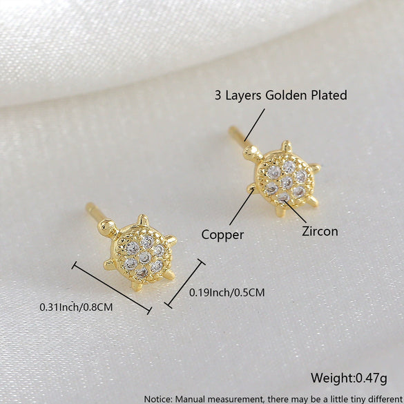 Wholesale Animal Pattern Copper Real Gold Plated Earrings For Women