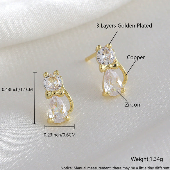 Wholesale Animal Pattern Copper Real Gold Plated Earrings For Women