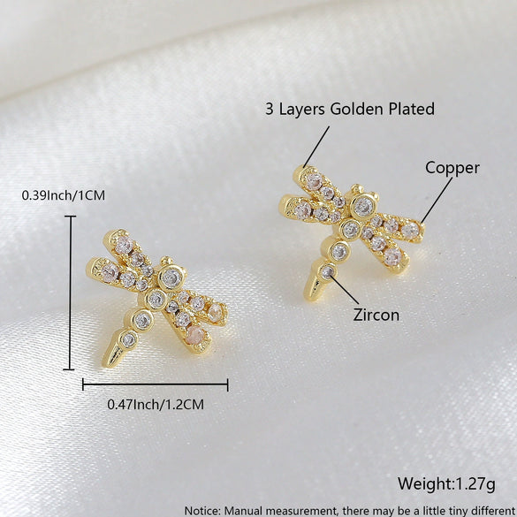 Wholesale Animal Pattern Copper Real Gold Plated Earrings For Women