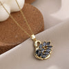 Wholesale Animal Pendant Necklace For Women Copper Zircon Diamond Electroplated