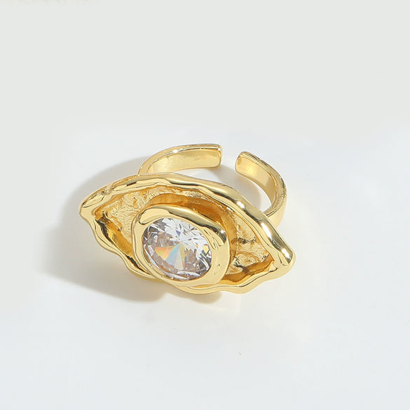 Wholesale Animal Series Elephant Shape Opening Ring Horse Head Oval Design Copper Electroplated Women's Ring