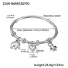 Wholesale Animal Series Heart Diamond Bear Pendant Stainless Steel Electroplated Bracelet For Women