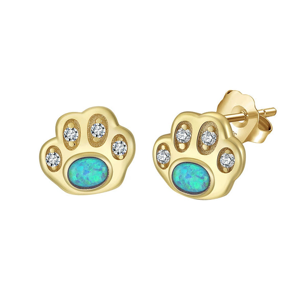 Wholesale Animal Series Jewelry 925 Sterling Silver Cute Puppy Opal Earrings With Electroplating
